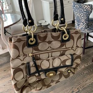 COACH canvas monogram tote